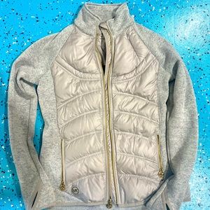 Michael Kors knit and down zip up jacket